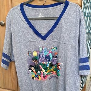 Disney Parks Sequined MM Shirt, Gray/Blue, Size 2X